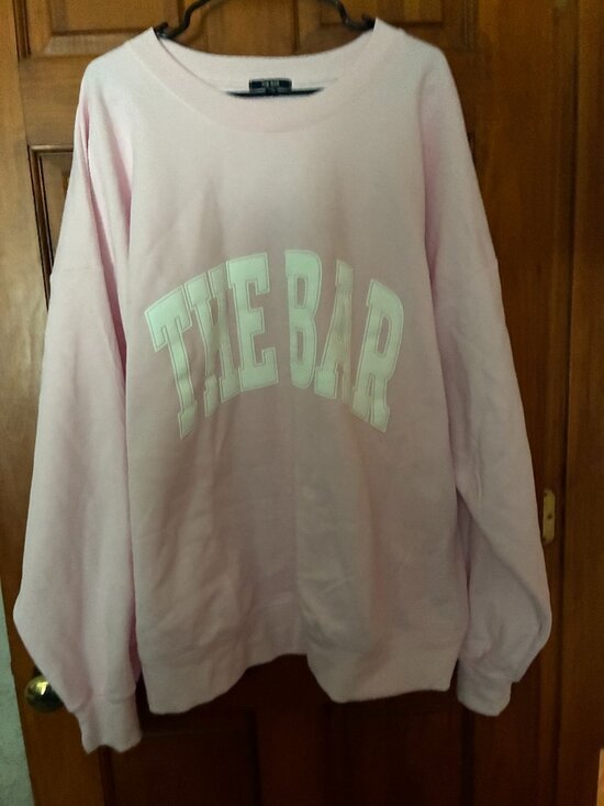 The Bar Tops - The Bar, Oversized Crew neck, Sweatshirt, Size 3xxx, Pink with White TB letters